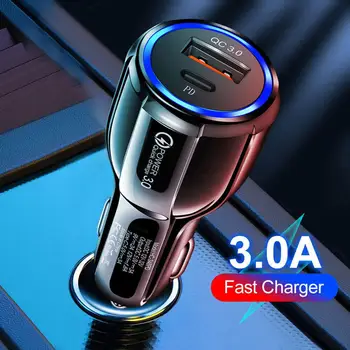 20W Greitai Automobilinis Įkroviklis 2Ports USB C Tipo QC3.0 Greito Įkrovimo Adapteris, Skirtas 