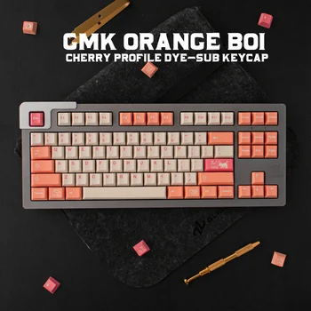 GMK Orange Pki Didelis Vyšnių Profilis DAŽŲ-SUB Keycap anglų Custom Asmenybės Keycaps Už Mechaninę Klaviatūrą Žaidimų 61/64