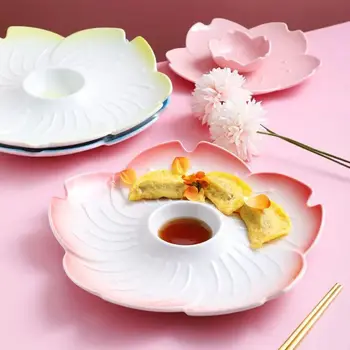 Japonijos Kukulis Plokštė Namų Gėlių Formos Plokštė Padalinta Vaisių Plokštė Keramikos Actas Plokštės Baltos Keramikos Dubuo